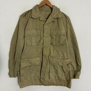 Vtg 50s Military M51 Tropical Field Jacket Mens Size 42 USAF Cotton Safari RARE
